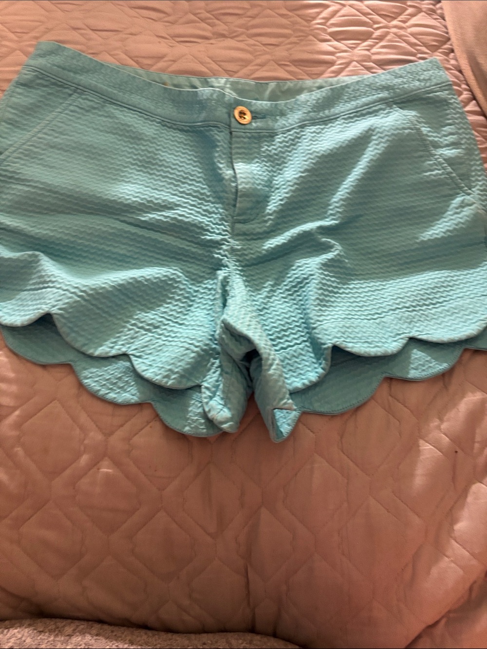 Lilly Pulitzer Light Blue Women's Scallop Hem Shorts